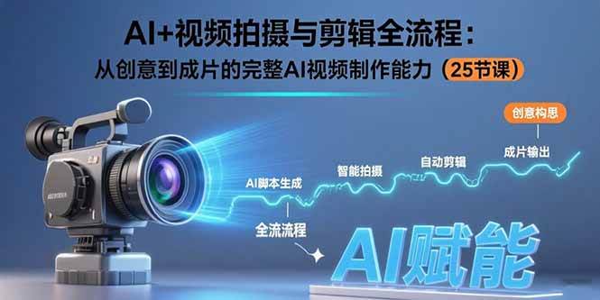 （15612期）AI+视频拍摄与剪辑全流程：从创意到成片的完整AI视频制作能力（25节课）-来友网创