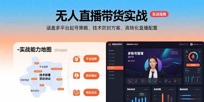 （15622期）无人直播带货实战，涵盖多平台起号策略、技术防封方案、高转化直播配置-来友网创