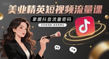 美业精英短视频流量课，掌握抖音流量密码，天天有询单，条条有转化-来友网创