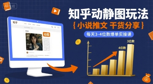 小说推文干货分享之知乎动静图玩法，每天3-4位数爆单实操课-来友网创