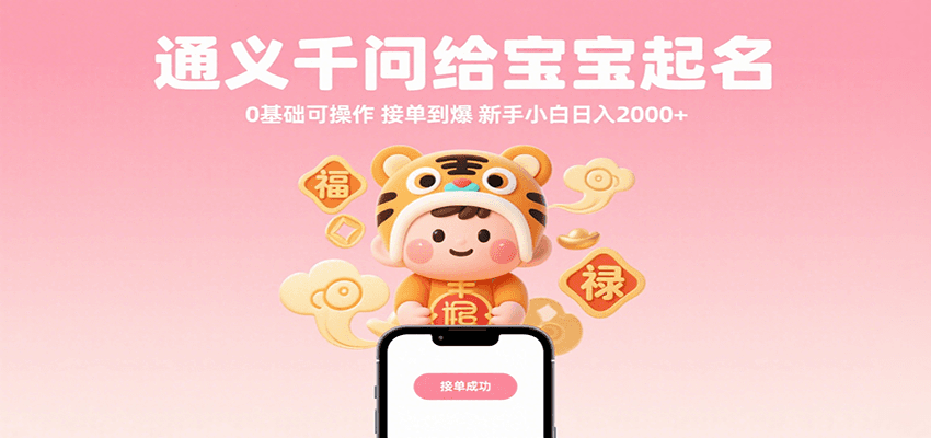 通义千问给宝宝起名 0基础可操作 接单到爆 新手小白日入2000+-来友网创