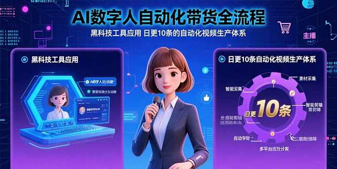 （15699期）AI数字人自动化带货全流程：黑科技工具应用 日更10条的自动化视频生产体系-来友网创