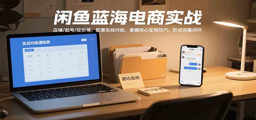 闲鱼蓝海电商实战，涵盖店铺、起号、定价等，配套实战对练，掌握核心变现技巧-来友网创