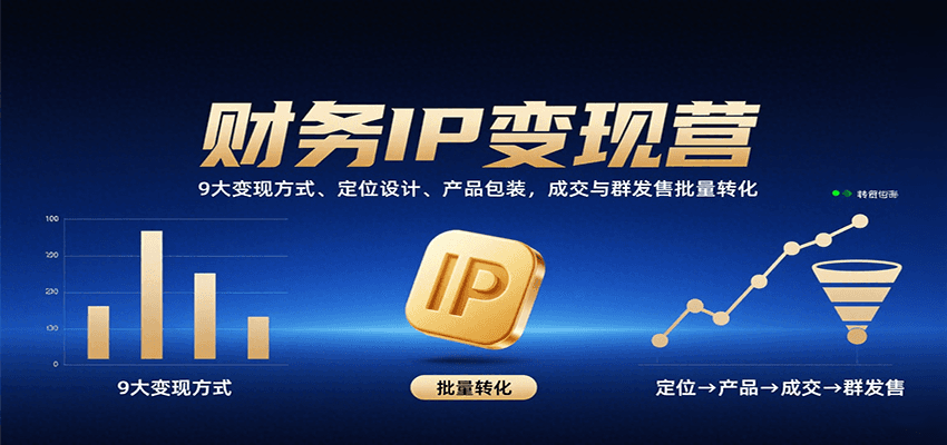 财务IP变现营：9大变现方式、定位设计、产品包装，成交与群发售批量转化-来友网创
