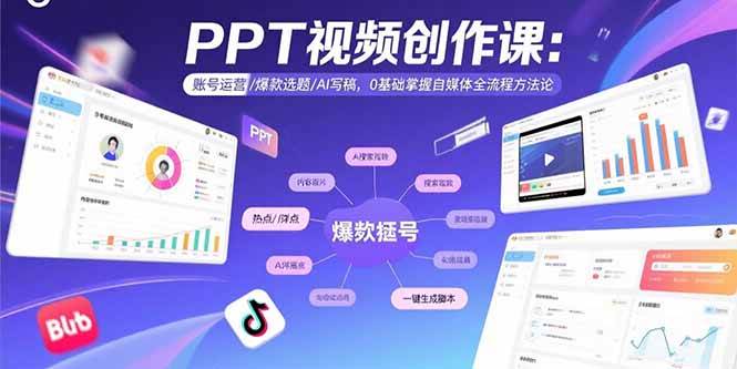 （15747期）PPT视频创作课：账号运营/爆款选题/AI写稿，0基础掌握自媒体全流程方法论-来友网创