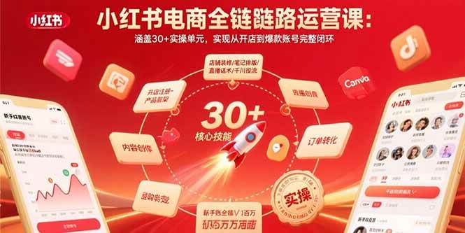 （15751期）小红书电商全链路运营课：涵盖30+实操单元，实现从开店到爆款账号完整闭环-来友网创
