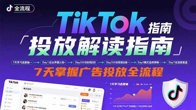 （15753期）TikTok投放解读指南：后台操作/计划建立/模式选择，7天掌握广告投放全流程-来友网创