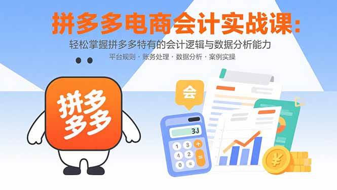 （15767期）拼多多电商会计实战课：轻松掌握拼多多特有的会计逻辑与数据分析能力-来友网创