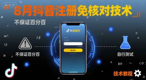 8月抖音注册免核对技术，不保证百分百，自测-来友网创