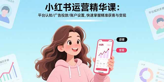 （15795期）小红书运营精华课：平台认知/广告投放/账户设置,快速掌握精准获客与变现-来友网创