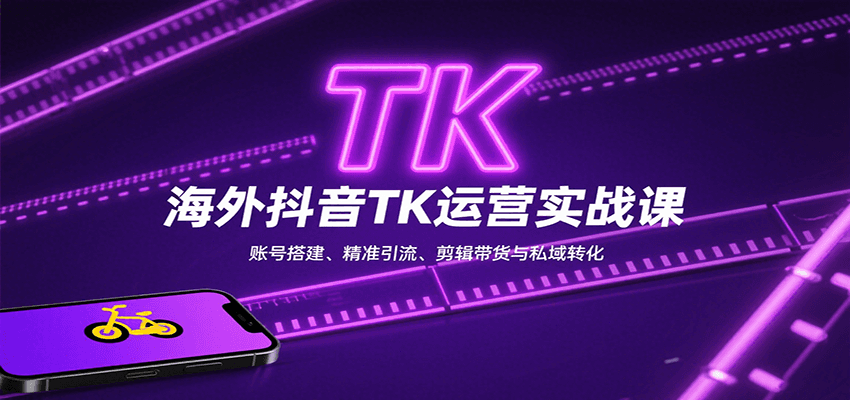 海外抖音TK运营实战课：账号搭建、精准引流、剪辑带货与私域转化-来友网创