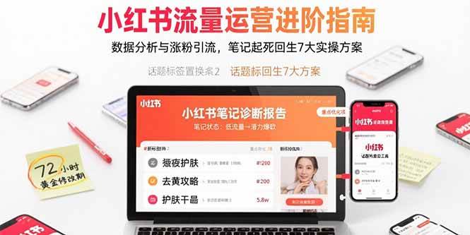 （15827期）小红书流量运营进阶指南，数据分析与涨粉引流，笔记起死回生7大实操方案-来友网创