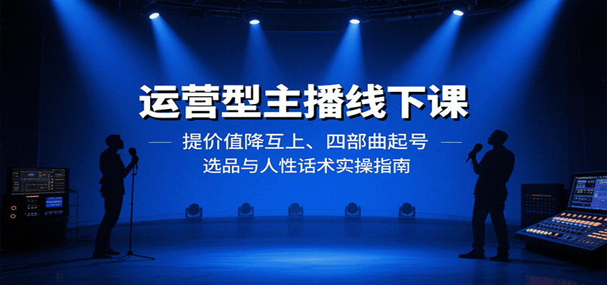 运营型主播线下课：提价值降互上、四部曲起号、选品与人性话术实操指南-来友网创
