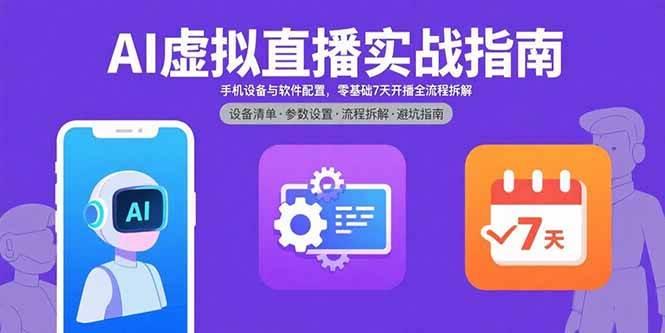 （15835期）AI虚拟直播实战指南，手机设备与软件配置，零基础7天开播全流程拆解-来友网创