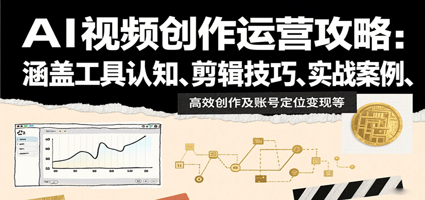 AI视频创作运营攻略：涵盖工具认知、剪辑技巧、实战案例、高效创作及账号定位变现等-来友网创