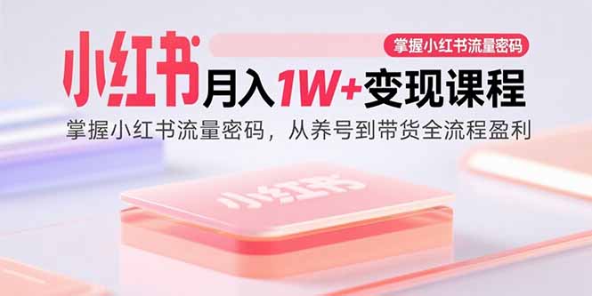 （15885期）小红书月入1W+变现课程：掌握小红书流量密码，从养号到带货全流程盈利-来友网创