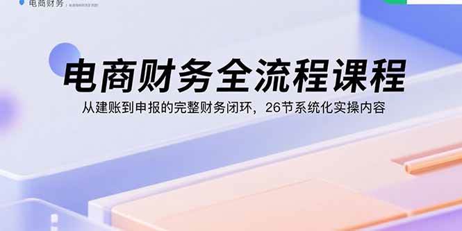 （15893期）电商财务全流程课程：从建账到申报的完整财务闭环，26节系统化实操内容-来友网创