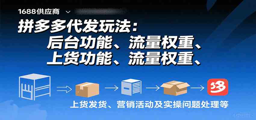 拼多多代发玩法：后台功能、流量权重、上货发货、营销活动及实操问题处理等-来友网创