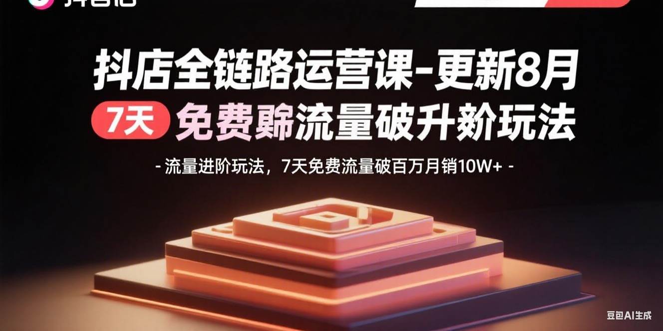 （15918期）抖店全链路运营课-更新8月：流量进阶玩法，7天免费流量破百万月销10W+-来友网创