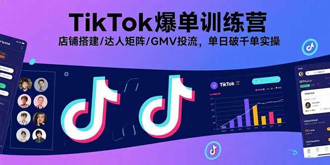 （15920期）TikTok爆单训练营，店铺搭建/达人矩阵/GMV投流，单日破千单实操-来友网创