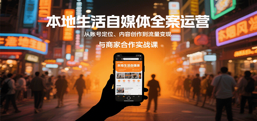 本地生活自媒体全案运营，从账号定位、内容创作到流量变现与商家合作实战课-来友网创