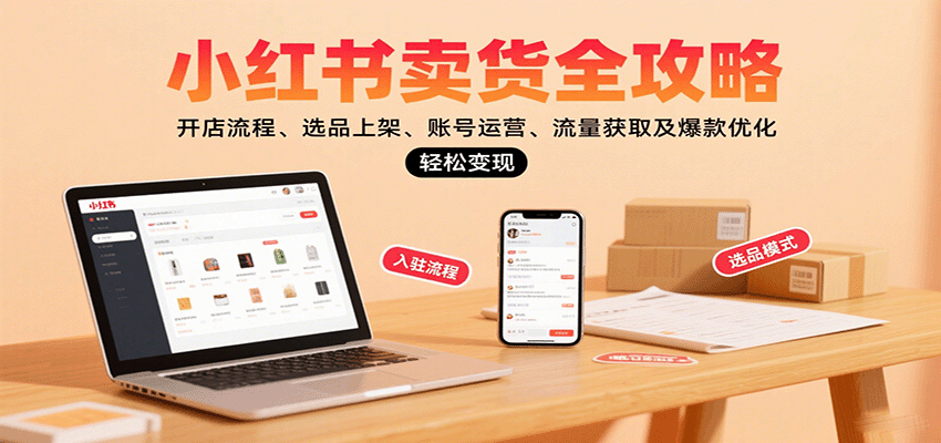 小红书卖货全攻略：开店流程、选品上架、账号运营、流量获取及爆款优化，轻松变现-来友网创
