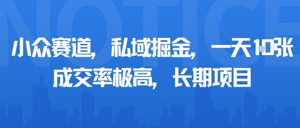 小众赛道，私域掘金，一天多张，成交率极高，长期项目-来友网创