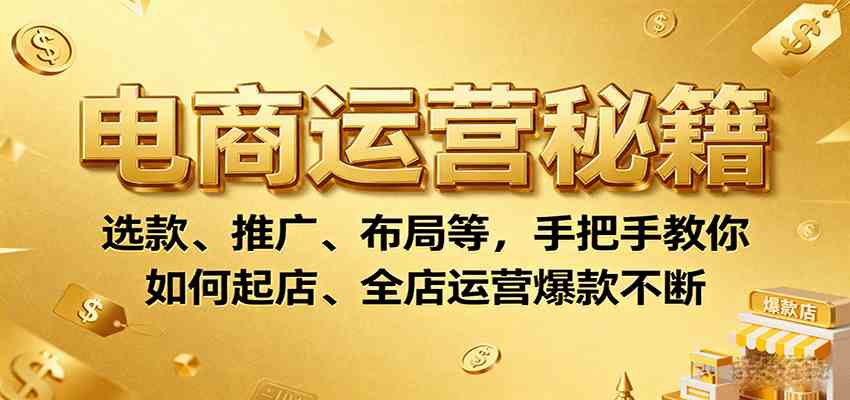电商运营秘籍：选款、推广、布局等，手把手教你如何起店、全店运营爆款不断-来友网创