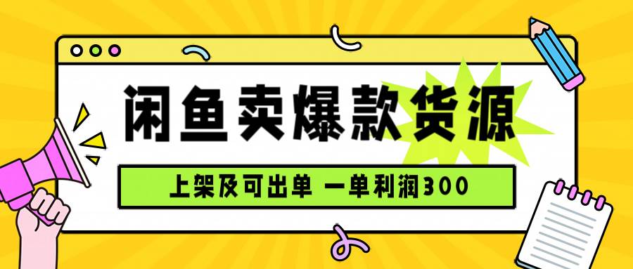 （15977期）闲鱼卖爆款货源，每天利润1000，上架即出单-来友网创