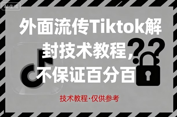 外面流传Tiktok解封技术教程，不保证百分百，具体自测-来友网创