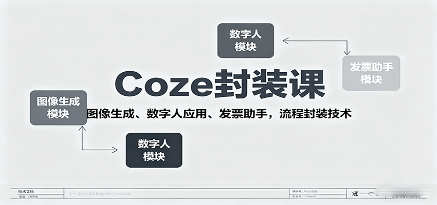 Coze封装课，图像生成、数字人应用、发票助手，流程封装技术-来友网创