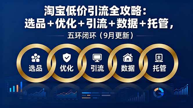（16009期）淘宝低价引流全攻略：选品＋优化＋引流＋数据＋托管，五环闭环（9月更新）-来友网创