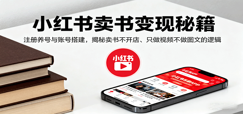 小红书卖书变现秘籍，注册养号与账号搭建，揭秘卖书不开店、只做视频不做图文的逻辑-来友网创