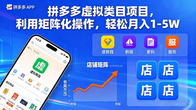（16025期）拼多多虚拟类目项目，利用矩阵化操作，轻松月入1-5W-来友网创