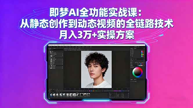 （16053期）即梦AI全功能实战课：从静态创作到动态视频的全链路技术 月入3万+实操方案-来友网创