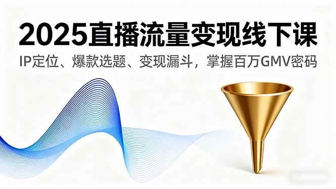 （16062期）2025直播流量变现线下课，IP定位、爆款选题、变现漏斗，掌握百万GMV密码-来友网创