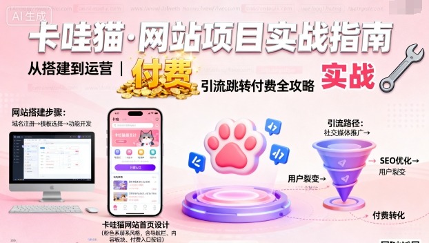 卡哇猫·网站项目，网站搭建与运营以及引流跳转付费-来友网创
