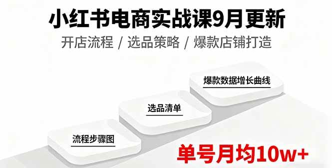 （16120期）小红书电商实战课9月更新，开店流程/选品策略/爆款店铺打造，单号月均10w+-来友网创