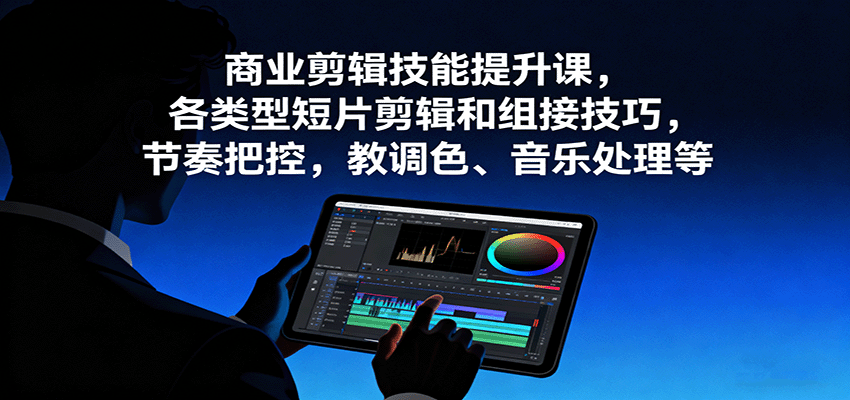 商业剪辑技能提升课，各类型短片剪辑和组接技巧，节奏把控，教调色、音乐处理等-来友网创