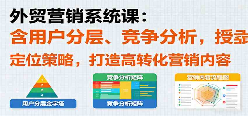 外贸营销系统课：含用户分层、竞争分析，授卖品、定位策略，打造高转化营销内容-来友网创