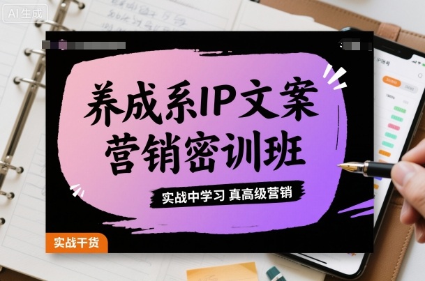 养成系IP文案营销密训班，实战中学习真高级营销-来友网创
