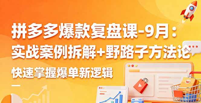 （16176期）拼多多爆款复盘课-9月：实战案例拆解+野路子方法论，快速掌握爆单新逻辑-来友网创