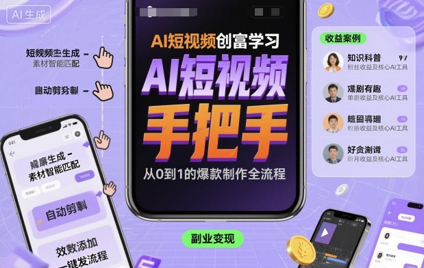 AI短视频创富学习，手把手教会你制作AI短视频-来友网创