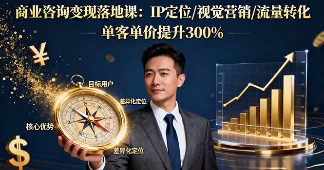（16249期）商业咨询变现落地课：IP定位/视觉营销/流量转化，单客单价提升300%-来友网创