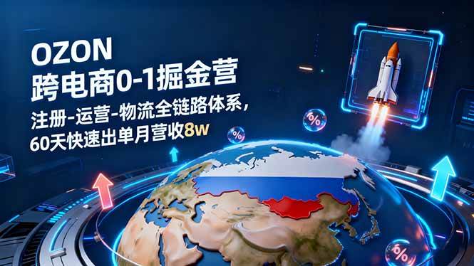 （16277期）OZON跨境电商0-1掘金营：注册-运营-物流全链路体系，60天快速出单月营收8w-来友网创
