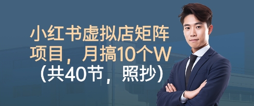小红书虚拟店矩阵项目，照抄照做，月搞1W+（共40节）-来友网创