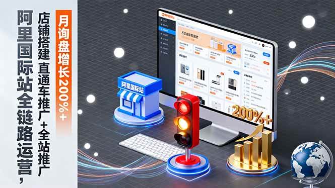 （16311期）阿里国际站全链路运营，店铺搭建+直通车推广+全站推广，月询盘增长200%+-来友网创