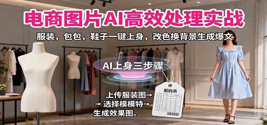 电商图片AI高效处理实战，服装，包包，鞋子一键上身，改色换背景生成爆文-来友网创