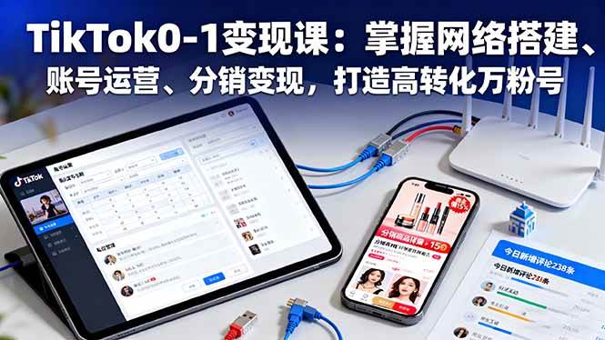 （16334期）TikTok0-1变现课：掌握网络搭建、账号运营、分销变现，打造高转化万粉号-来友网创