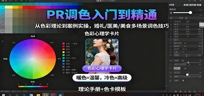 PR调色入门到精通：从色彩理论到案例实操，婚礼/医美/美食多场景调色技巧-来友网创